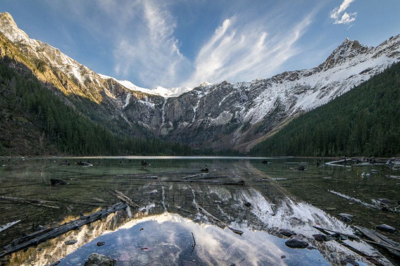 3840x2160 Wallpaper montana, united states, glacier national park,  mountains, lake