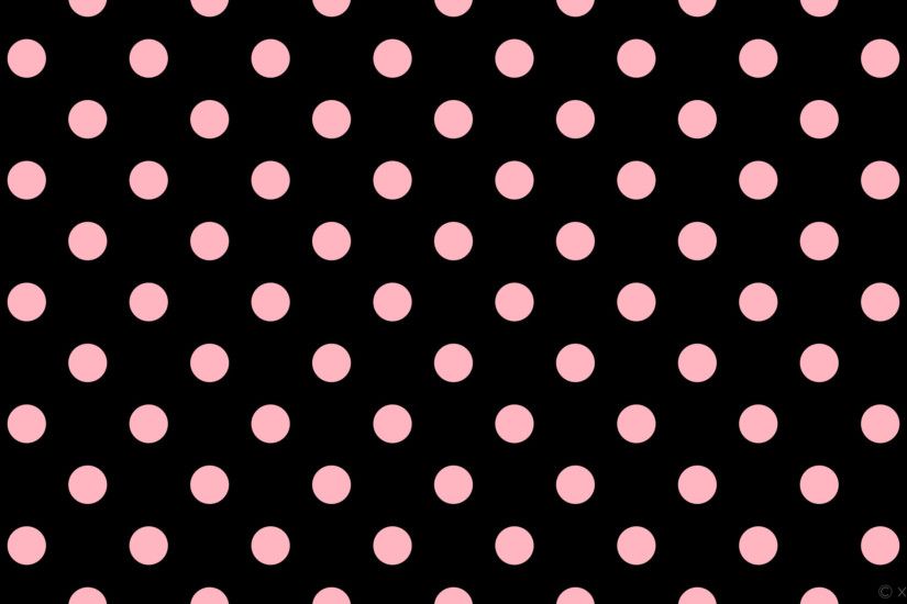 wallpaper spots black pink polka dots light pink #000000 #ffb6c1 45Â° 69px  154px