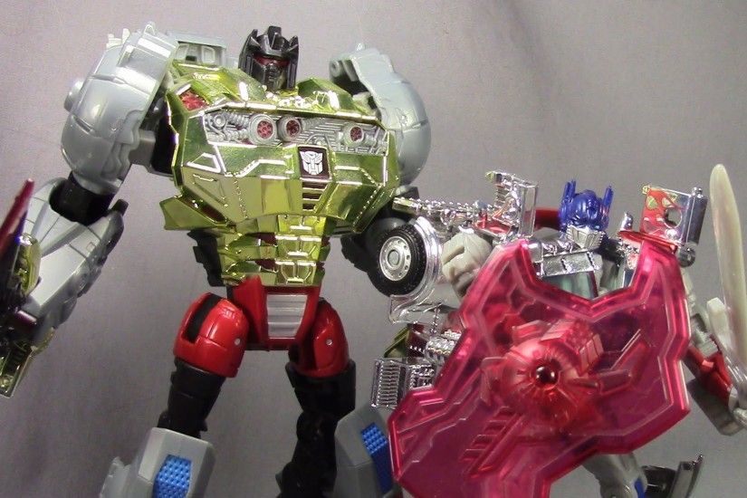 Transformers Age of Extinction Target Exclusive Silver Knight Optimus Prime  and Grimlock