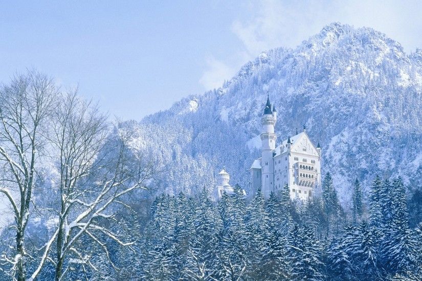 Man Made Neuschwanstein Castle Germany Winter Castle Wallpaper