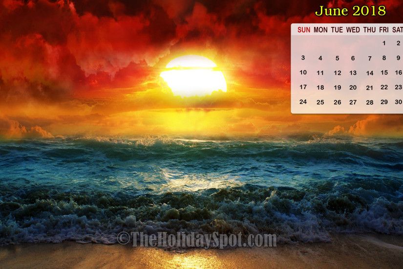 June 2018 Calendar Wallpaper