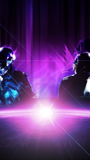 Wallpaper for galaxy s4 with daft punk with purple tone in 1080x1920  resolution