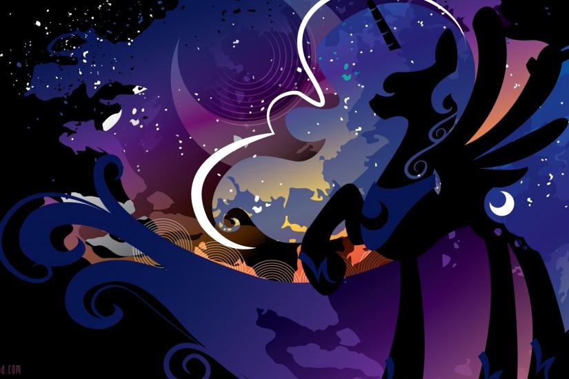 #149280 - artist:spacekitty, princess luna, safe, silhouette, solo,  wallpaper - Derpibooru - My Little Pony: Friendship is Magic Imageboard