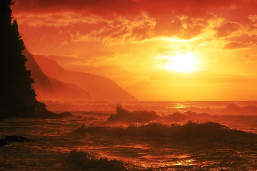 Amazing Sunset Hawaii Wallpapers HD Pictures