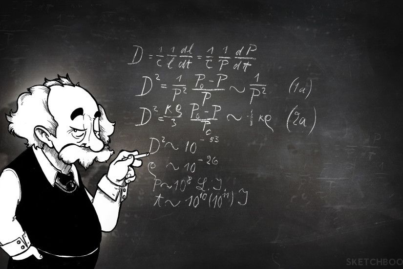 Albert Einstein Cartoon Illustration iPad wallpaper black and white science  math