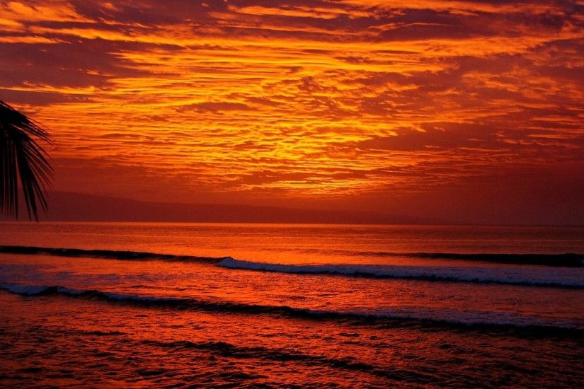 Download Sunsets Hawaii Sunset Waves Beach Maui Sunrise Desktop Wallpaper