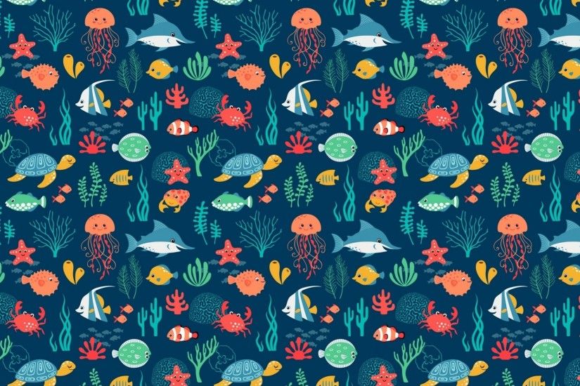 Sea Animals Pattern wallpapers and stock photos