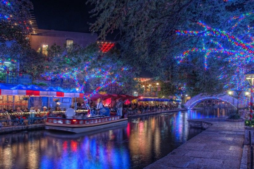 San Antonio Christmas Lights Background