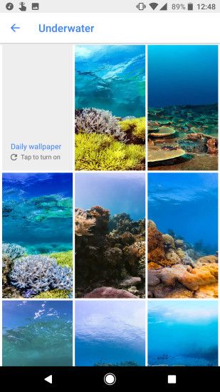 ... will show up on all devices, whereas the other two appear to be  Pixel-exclusive for now. Sad, because I really wanted those underwater  wallpapers.