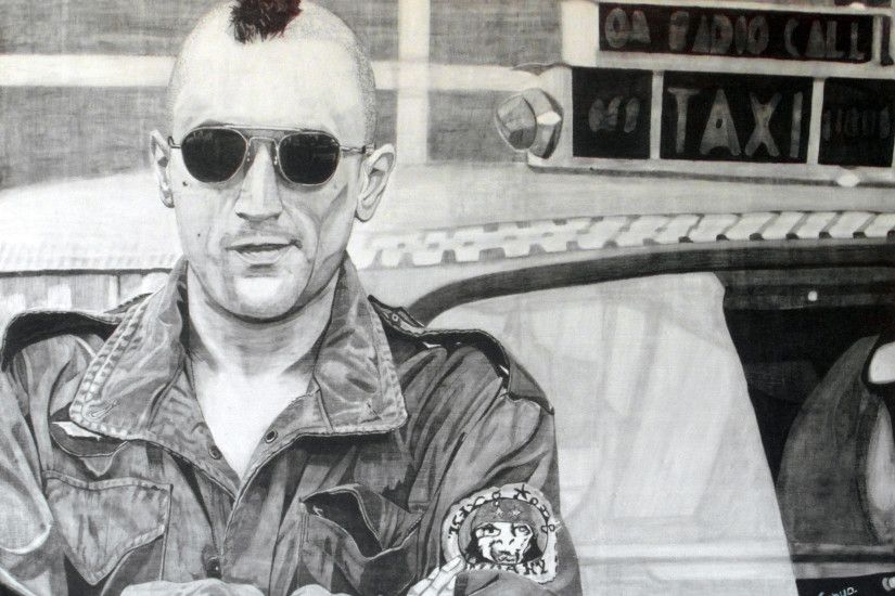TAXI DRIVER (1976) Graphite pencil drawing on wood. 60 x 45 cm.