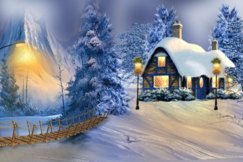 Greetings Tag - Winter Holidays House Season Greetings Christmas HD Pic for  HD 16:9