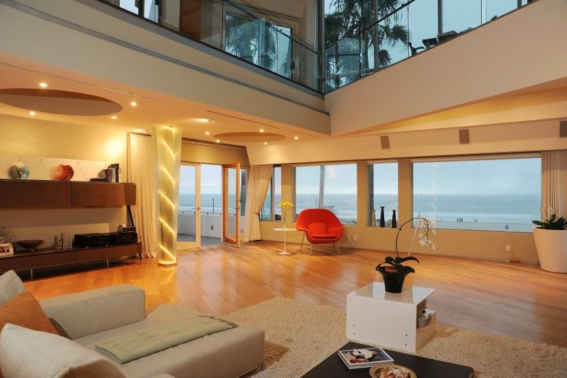 interior style design villa living space living room with ocean view