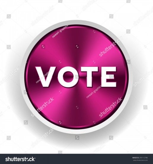Vote Button Vector: Purple Vote Button On White Background