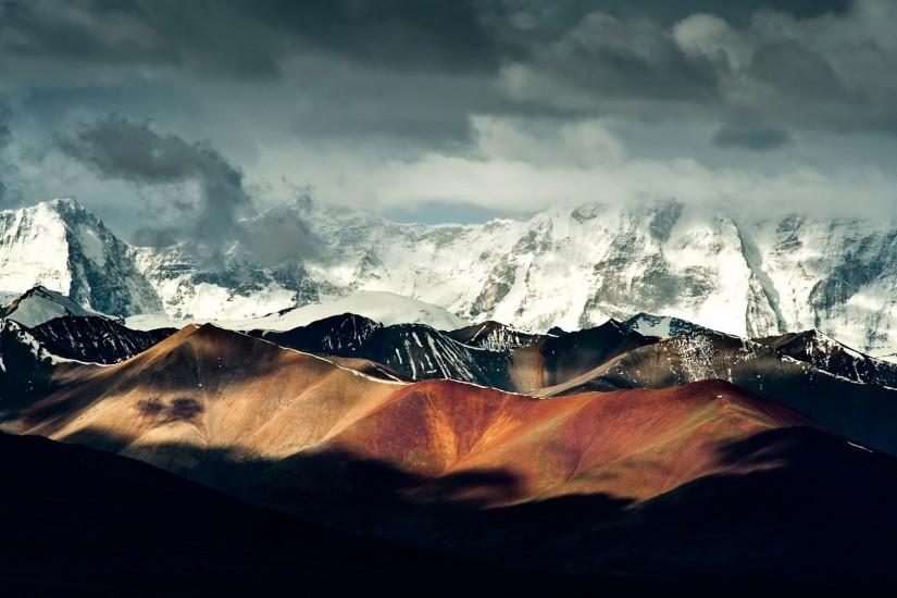 Shadows Of Clouds On Mountains HD Desktop Background