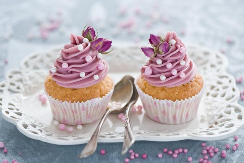 cupcakes cream spoon dessert desserts cake wallpaper background