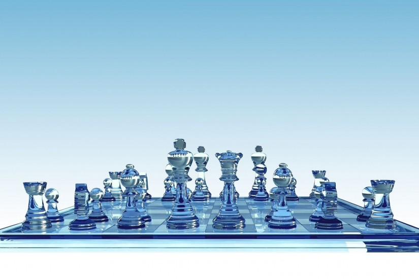 Preview wallpaper chess, board, party, glass 3840x2160