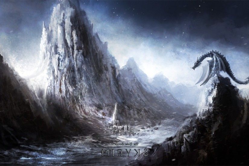 video games fantasy art dragon The Elder Scrolls V Skyrim ghost ship wave  screenshot 1920x1080 px