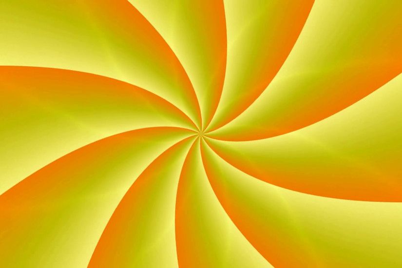 Animated abstract illustration of bright yellow orange spirals rotating on  white background. Colorful animation, seamless loop.