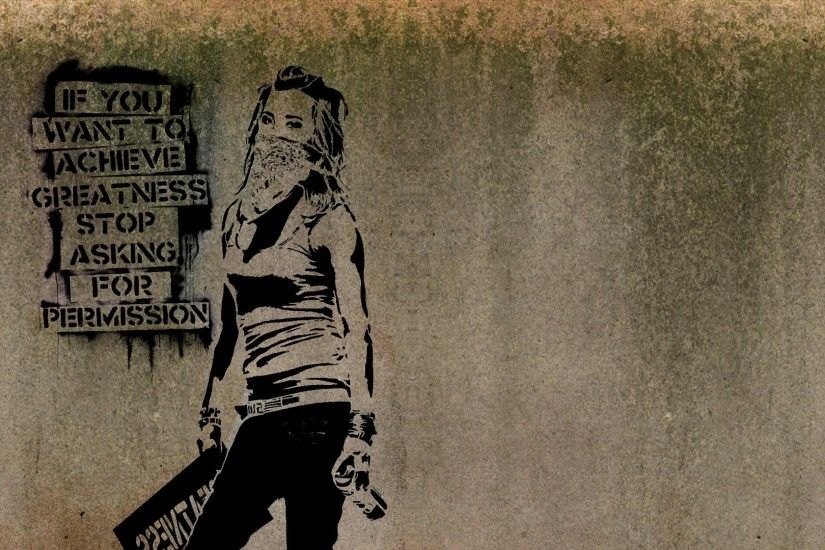 graffiti, Women, Banksy, Artwork, Text, Quote, Minimalism, Inspirational,