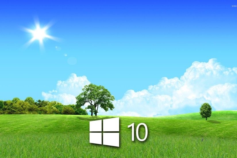 Windows 10 in the spring simple logo wallpaper