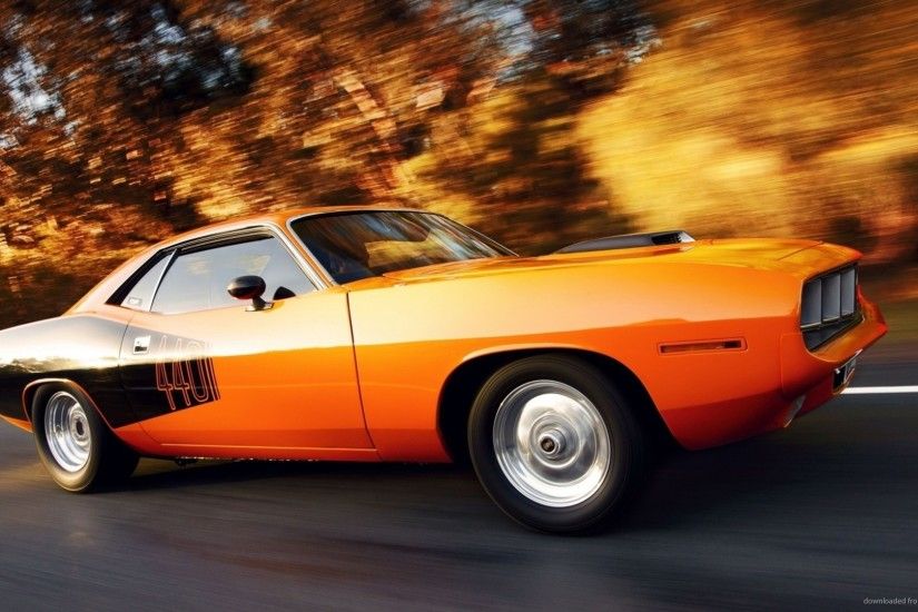 2560x1440 Orange Plymouth Barracuda Rolling wallpaper