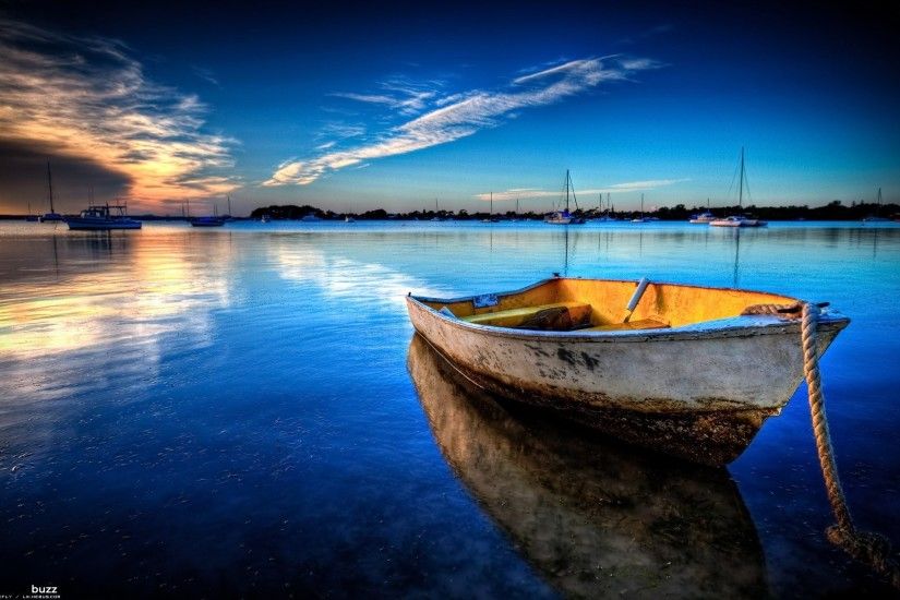 boat at sunset wallpaper