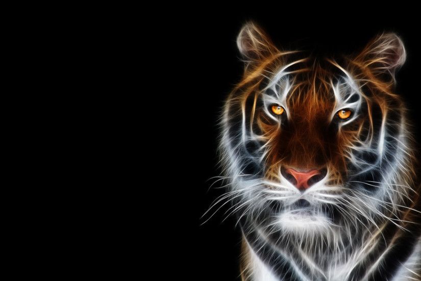 tiger, fractal, apple, cat,hd wallpaper, tigers, cats, animal
