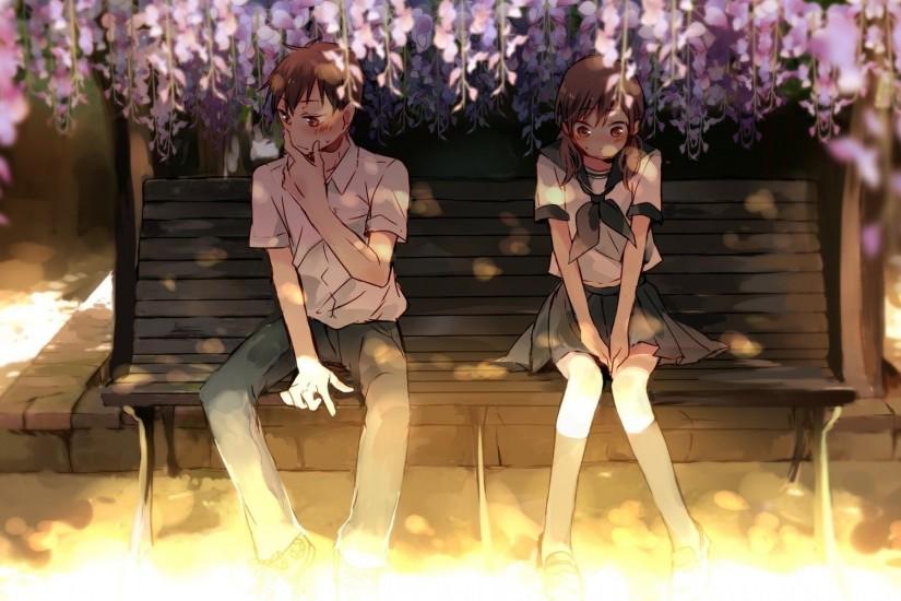 Romantic Anime Love School - HD Background