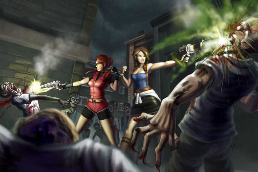 Resident Evil 6 Claire Redfield Jill Valentine blood zombie dark wallpaper  | 2315x1447 | 133490 | WallpaperUP