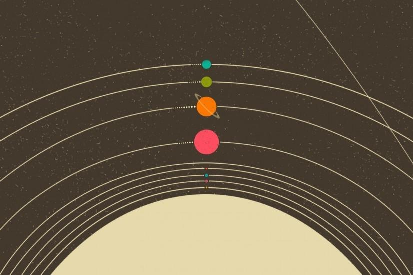 simple, Minimalism, Planet, Solar System Wallpaper HD