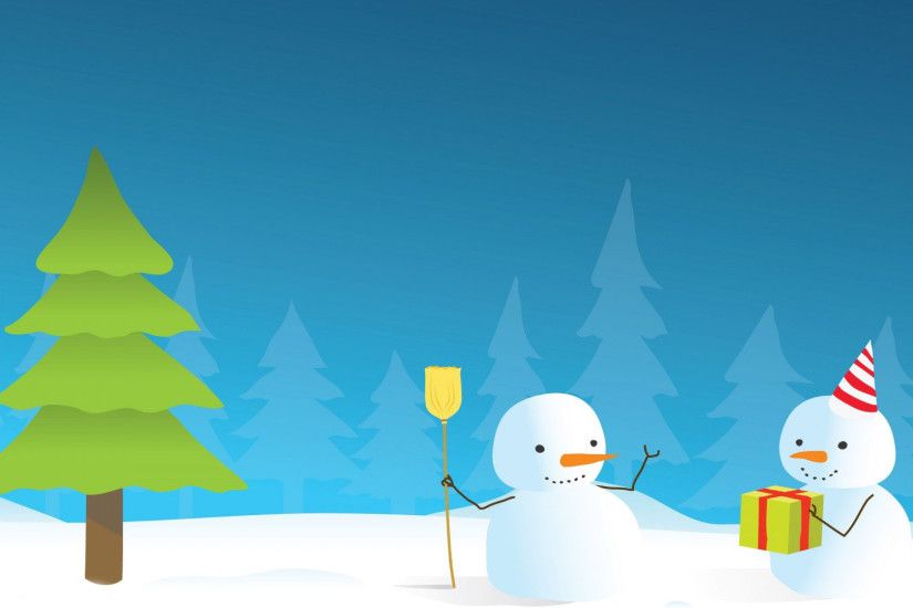 Snowman Christmas Tree Wallpaper : Snowmen around a christmas tree wallpaper