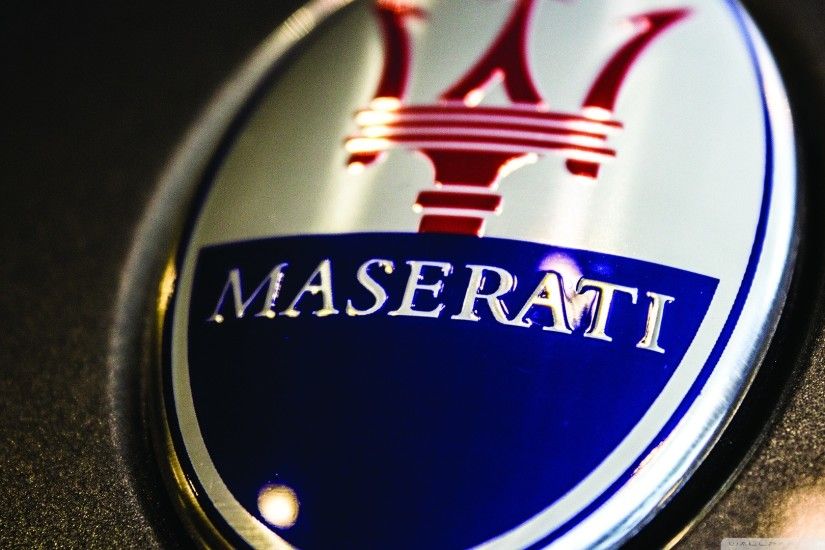 Maserati Logo Close-Up HD Wide Wallpaper for Widescreen