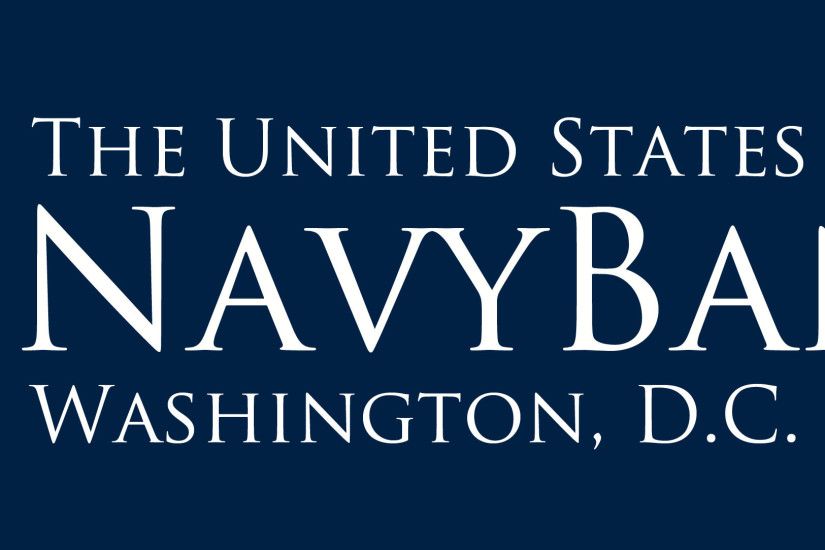Official Navy Band Logo, blue background