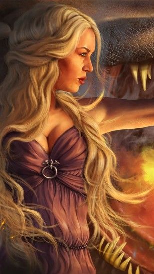 1440x2560 Wallpaper game of thrones, daenerys targaryen, girl, blonde,  dragon, jaws