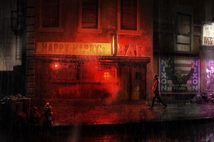 Artwork Comics Point Rain Rorschach Video Games Watchmen Wallpaper ...