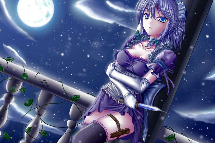 Anime Girl Night HD Wallpaper