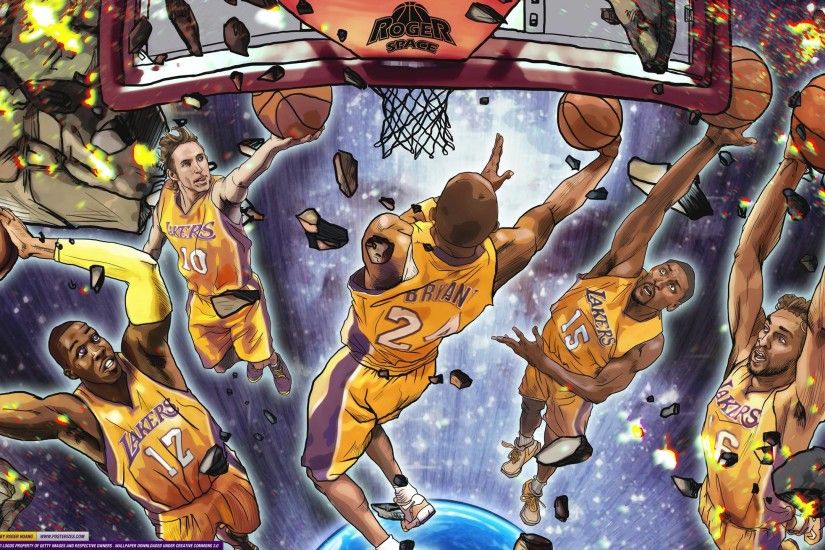 Los Angeles Lakers Starting 5 Wallpaper | Posterizes | NBA .