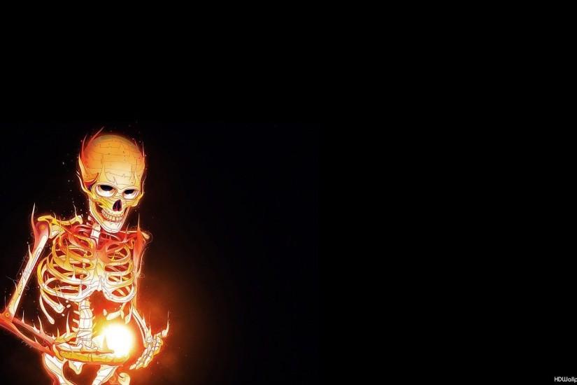 Dark Burning Skeleton Wallpaper | HD Wallpapers Images