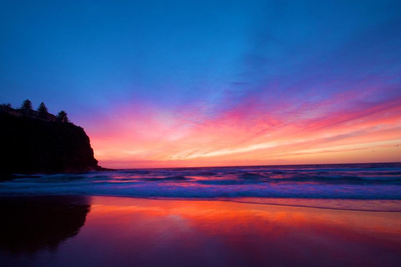2560x1440 Wallpaper sea, beach, sunset