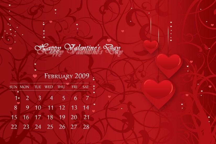 Romantic February 2009 Calendar Wallpaper | Photoshop Tutorials .