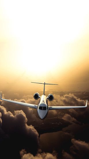 A Private Jet In The Clouds Mobile HD Wallpaper