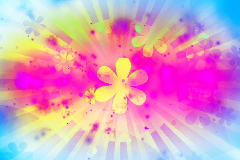 Backgrounds summer fun bright colors and flowers pop retro loop CG