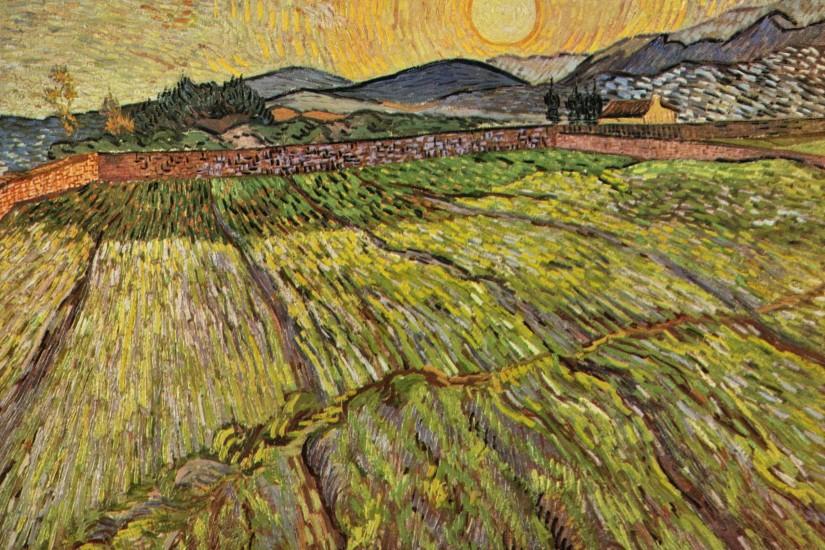 Painting of Vincent Van Gogh - Field landscape