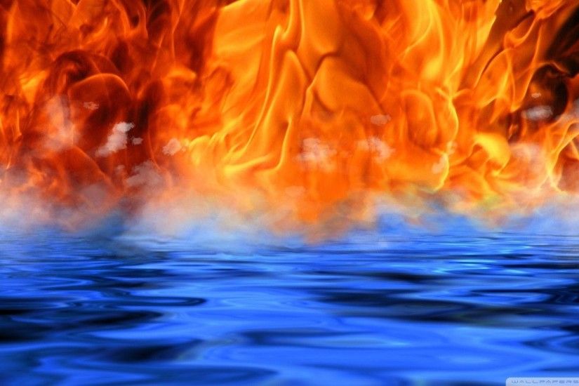 Cool Water And Fire Desktop HD Wallpaper Desktop - Beraplan.