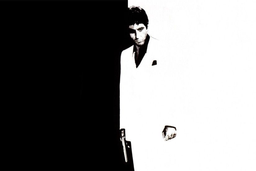 Scarface black and white picture for desktop and wallpaper