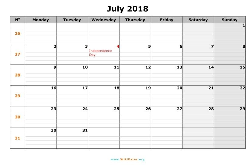 July 2018 Calendar With Holidays UK | printable monthly calendar