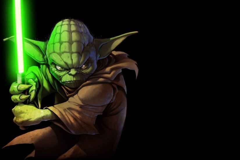 Yoda Lightsaber Wallpaper .