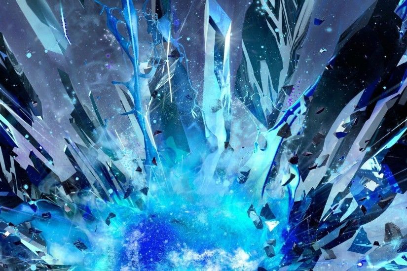 Cool Blue and Green Crystal Background