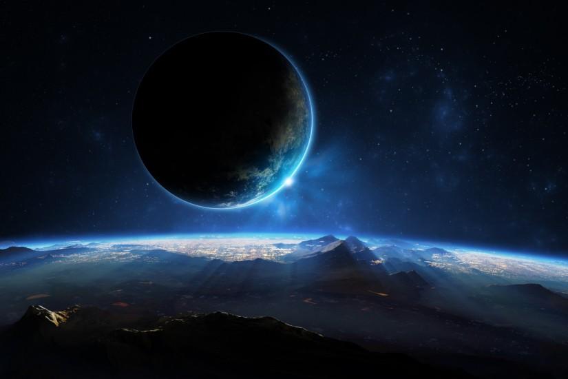 Alien Landscape Planet Stars Starlight space planets