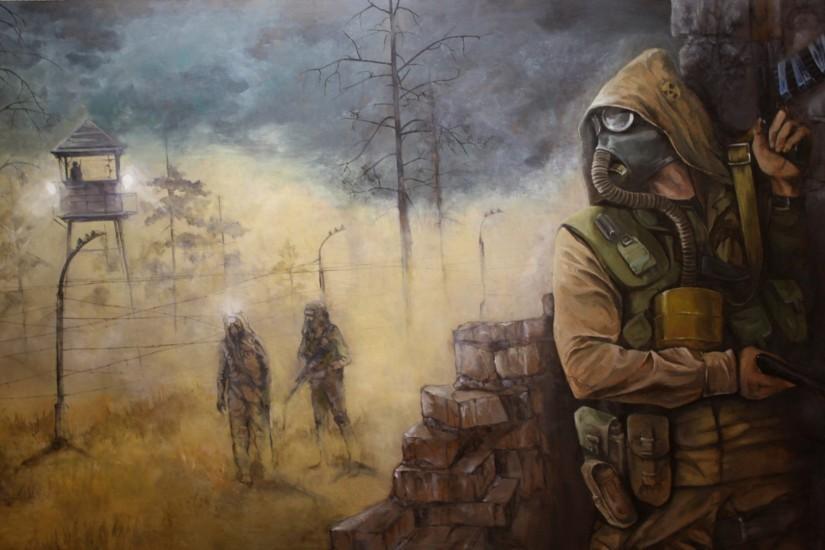 Preview wallpaper stalker, soldier, game, area, pripyat, ukraine 1920x1080